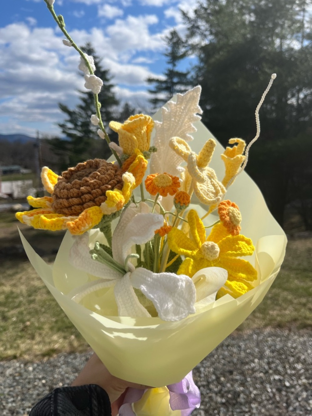 Handcrafted Yellow Crochet Sunflower Bouquet - Home Accents